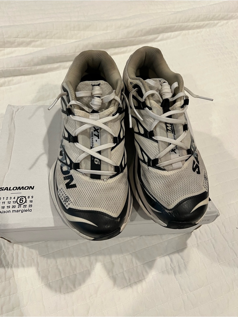 Salomon x Margiela XT-MM6 Vanilla Ice Black color-way
Size: US Men 9.5, EU 43
Us